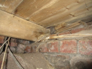 Wet rot to joist
