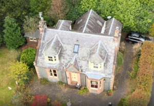 Drone image of house