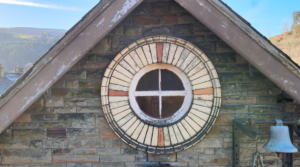 High level window in church